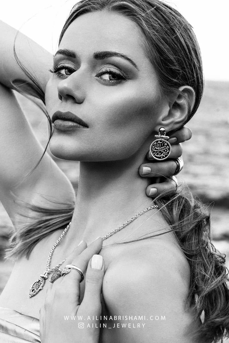 گوشواره نقره روکش طلا و مروارید — تصویر ۳