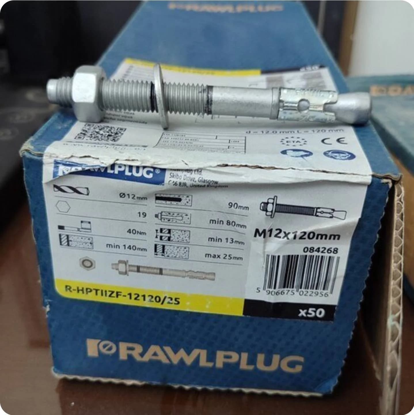 رول بولت رولپلاگ انگلیسی RAWLPLUG M12*120mm