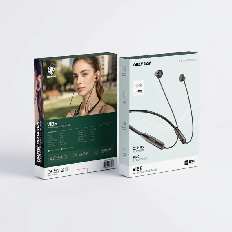 هندزفری بلوتوثی گردنی گرین لاین مدل GL-NB15 با بلوتوث 6.0 و میکروفون ENC — تصویر ۲