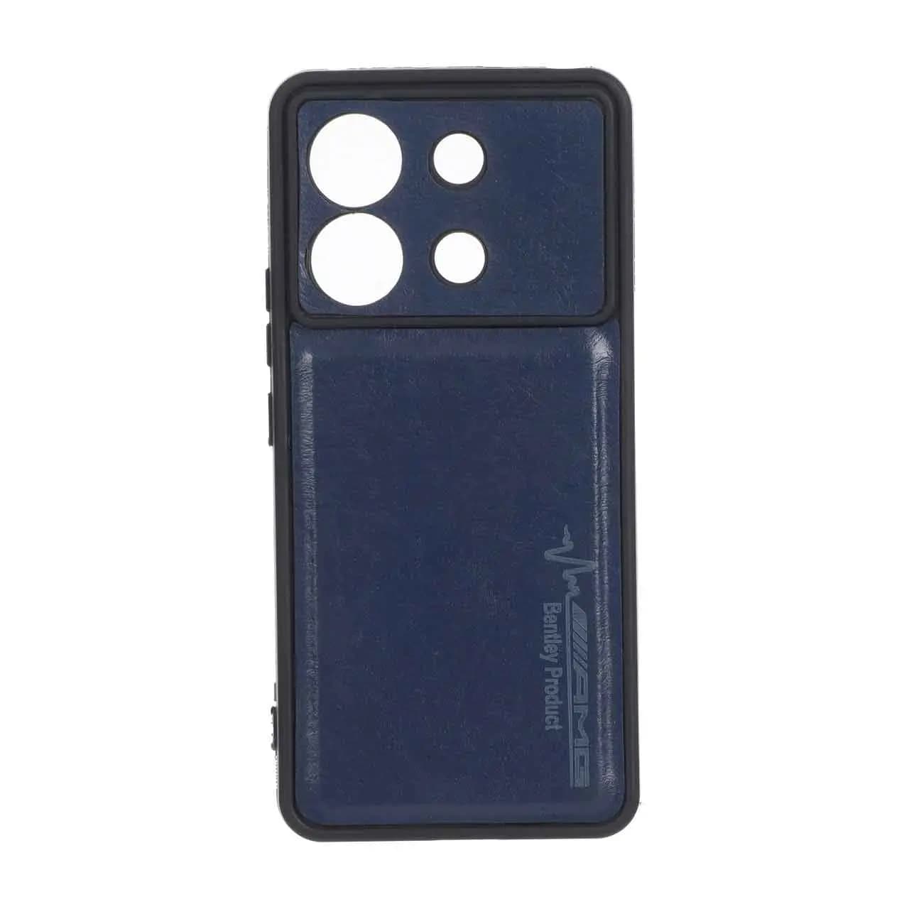 قاب طرح چرم AMG محافظ لنزدار Xiaomi Redmi Note 13 Pro 5G / Poco X6 5G – سرمه ای