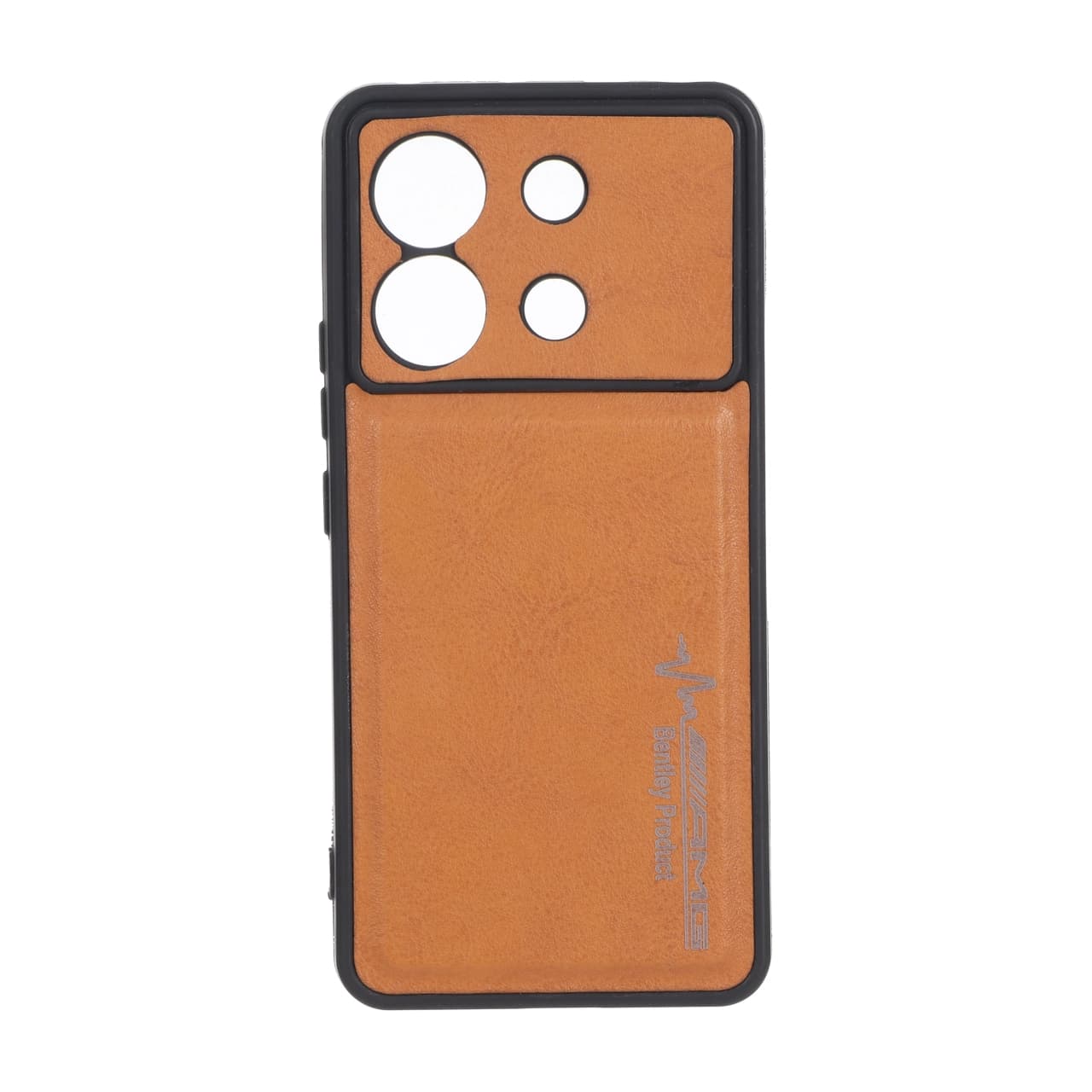 قاب طرح چرم AMG محافظ لنزدار Xiaomi Redmi Note 13 Pro 5G / Poco X6 5G – عسلی