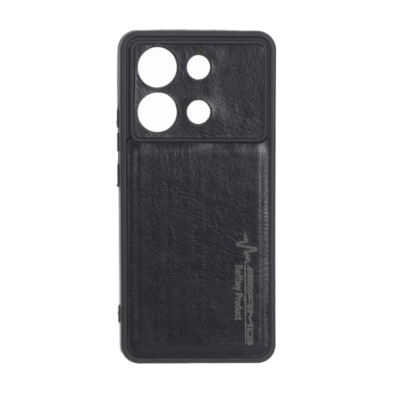 قاب طرح چرم AMG محافظ لنزدار Xiaomi Redmi Note 13 4G – مشکی