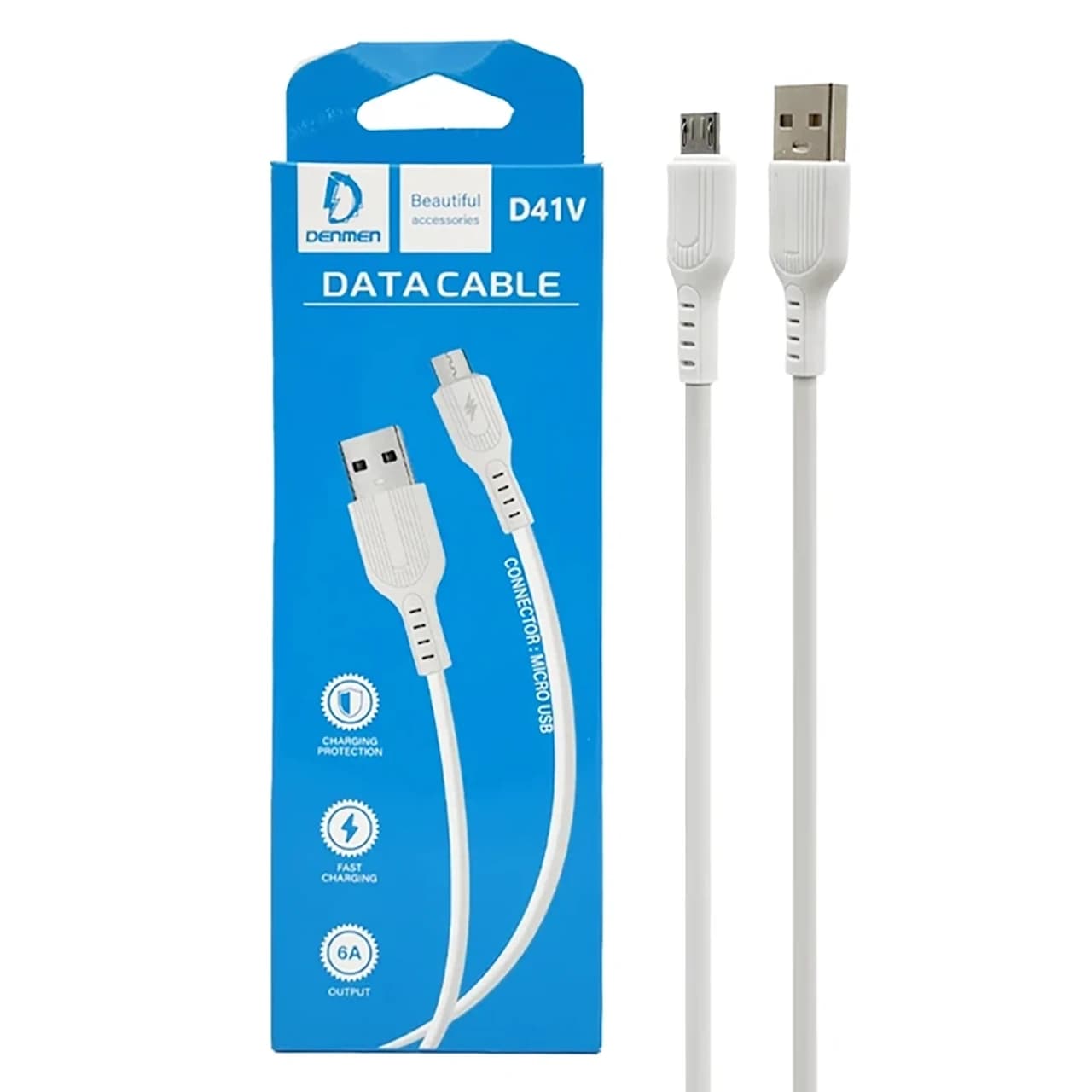 کابل شارژ فست اندروید Denmen مدل D41V – سفید