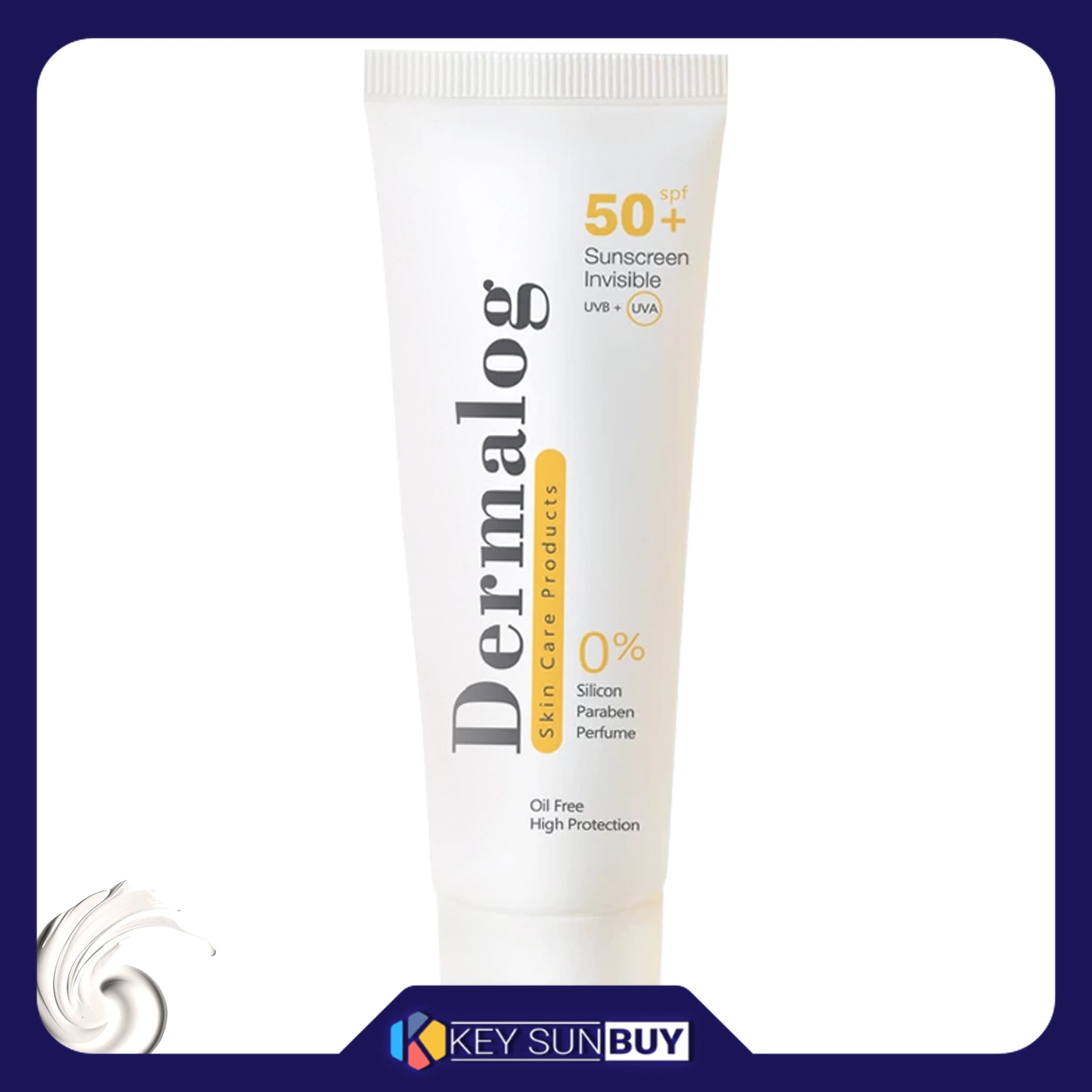 مراقبت پوست کرم ضد آفتاب بدون رنگ درمالوگ SPF50 مدل Invisible محافظ UVA ،UVB، ضد حساسیت، مناسب برای انواع پوست حجم 50 میلی‌لیتر