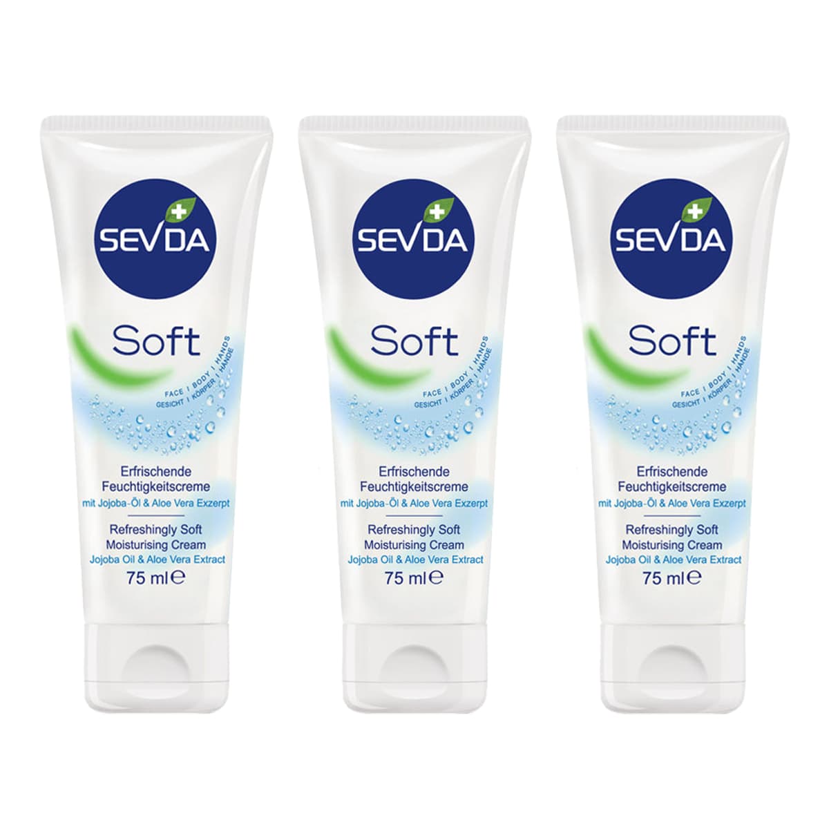 مراقبت پوست کرم مرطوب کننده سودا مدل Soft حجم 75 میلی لیتر مجموعه 3 عددی