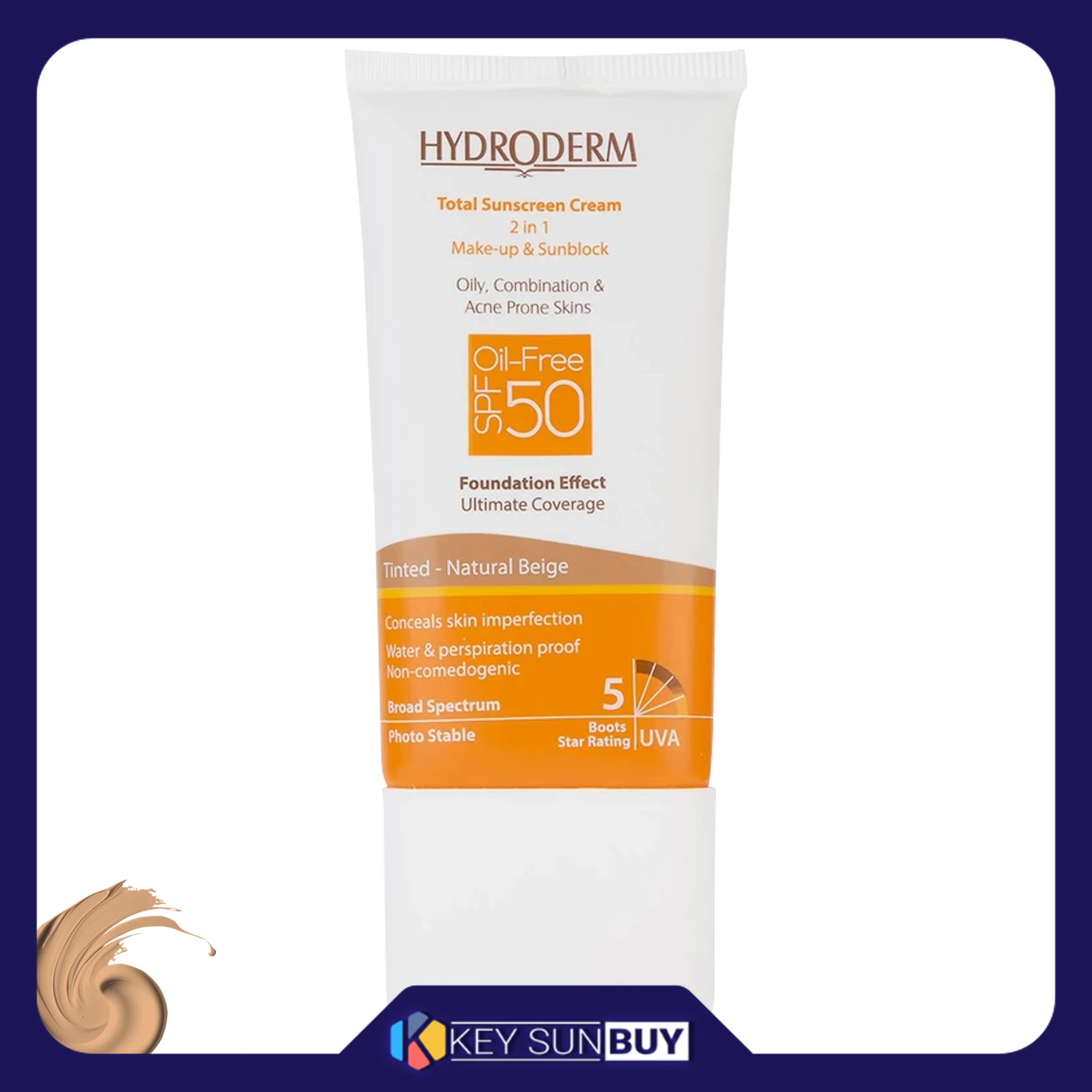 مراقبت پوست کرم ضد آفتاب رنگی ام کیو SPF50 مدل NATURAL BEIGE محافظ UVA ،UVB، ضد جوش و آکنه، مناسب انواع پوست حجم 55 میلی‌لیتر — تصویر ۵