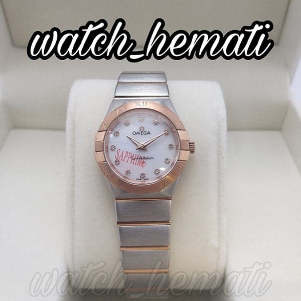 ساعت مچی زنانه امگا کانستلیشن OMEGA CONSTELLATION OMCL100 نقره ای رزگلد (صفحه سفید صدفی) — تصویر ۳