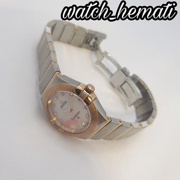 ساعت مچی زنانه امگا کانستلیشن OMEGA CONSTELLATION OMCL100 نقره ای رزگلد (صفحه سفید صدفی) — تصویر ۴