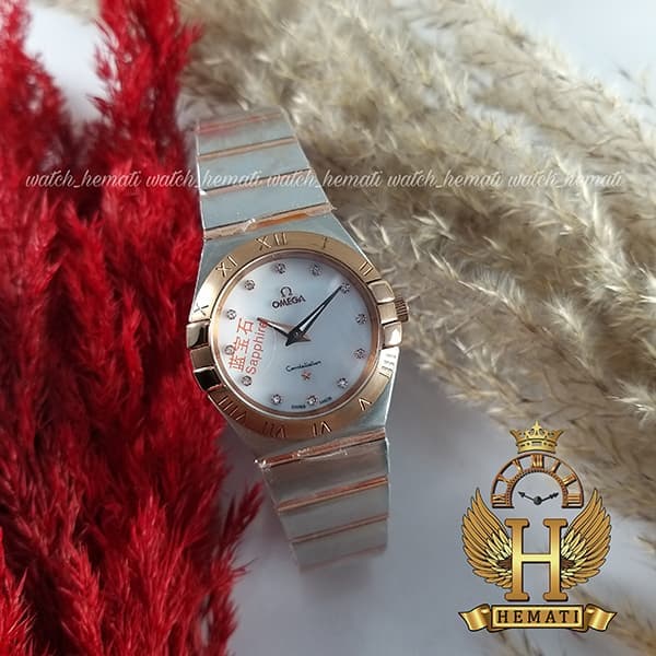 ساعت مچی زنانه امگا کانستلیشن OMEGA CONSTELLATION OMCL100 نقره ای رزگلد (صفحه سفید صدفی) — تصویر ۷