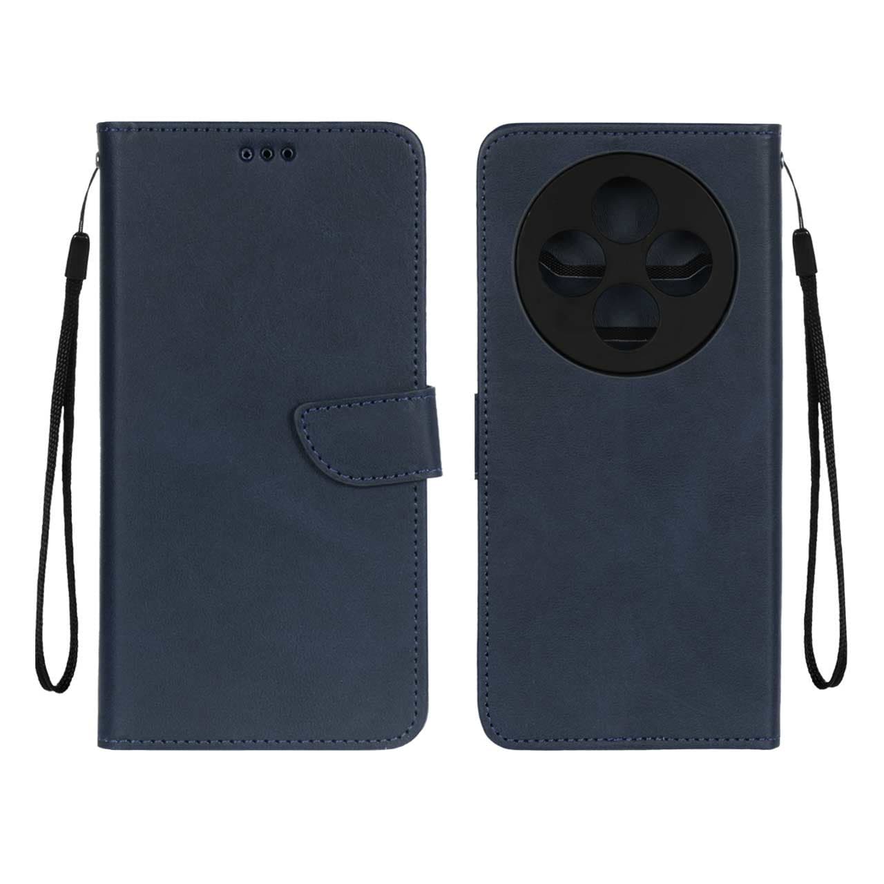 کیف چرمی موبایل مگنتی محافظ لنزدار Xiaomi Redmi 14C / Redmi A3 Pro / Redmi A4 / Poco C75 – سرمه ای