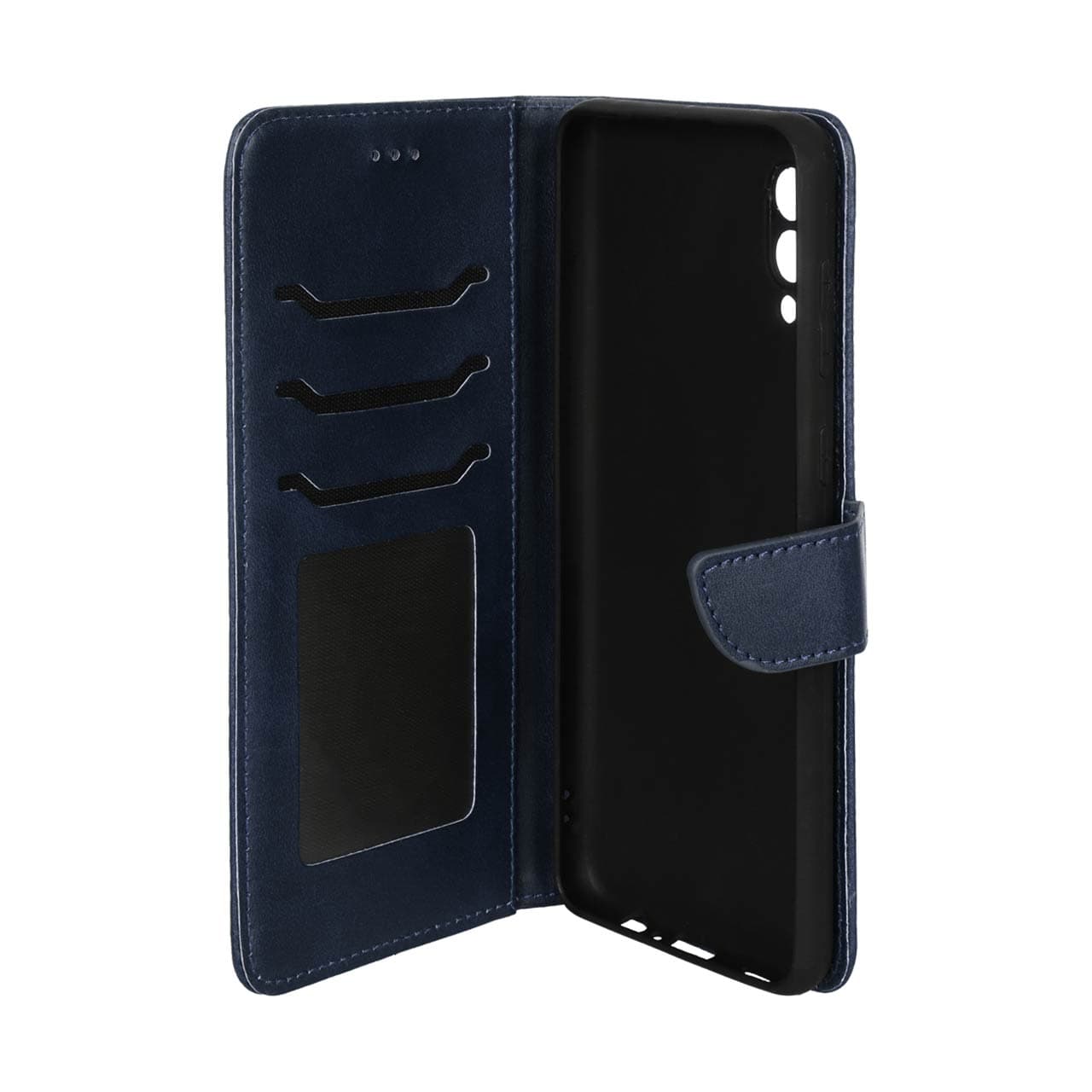 کیف چرمی موبایل مگنتی محافظ لنزدار Xiaomi Redmi 14C / Redmi A3 Pro / Redmi A4 / Poco C75 – سرمه ای — تصویر ۲