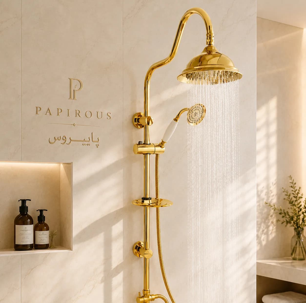 سردوش حمام پاپیروس مدل استیل New-Luxury — تصویر ۶