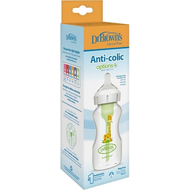 شیشه شیر طلقی 270 میل پهن مدل زرافه دکتر براون DR.BROWNS — تصویر ۲