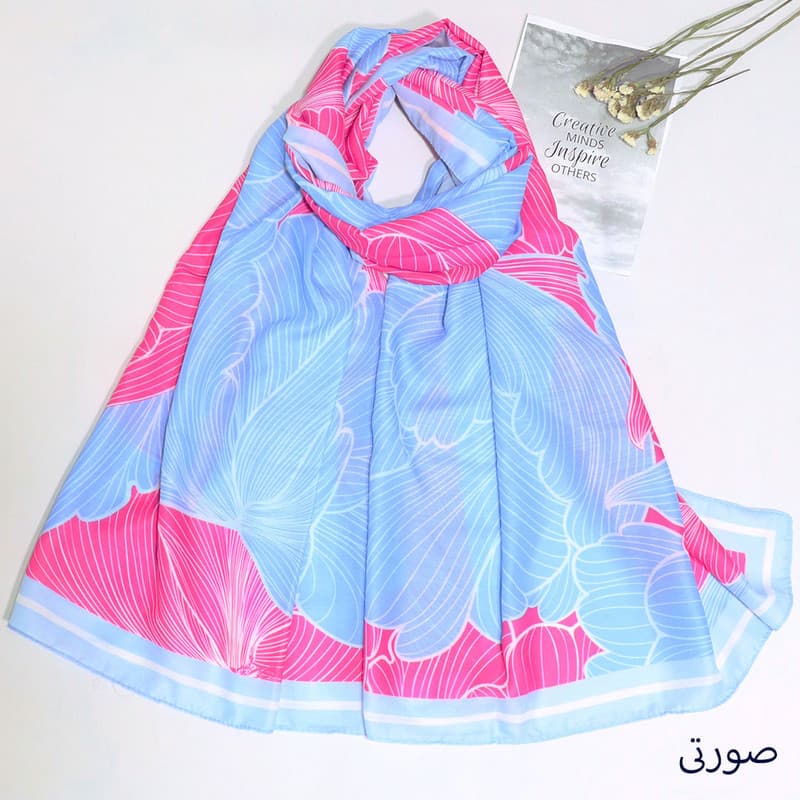 شال زنانه مدل کلاسیک بهاری دوردوخت کد 1014-1 — تصویر ۲