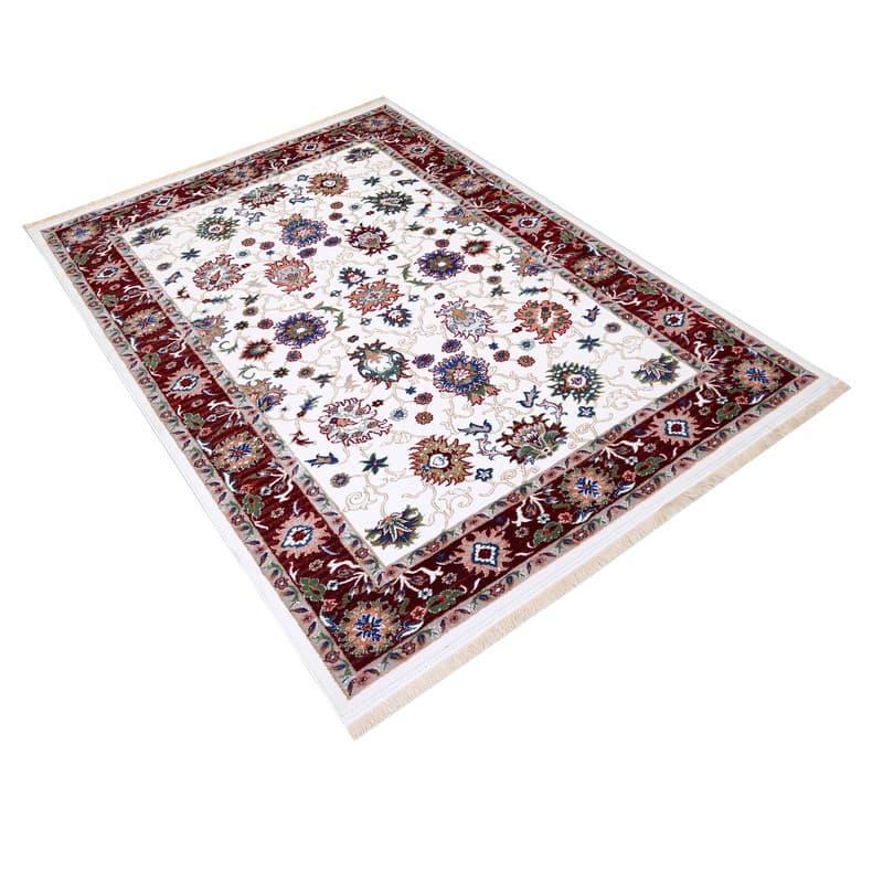فرش ماشینی 400 شانه دنیای فرش مدل شهرزاد لاکی کد 804 باتراکم 1500 طرح سلطان آباد — تصویر ۲