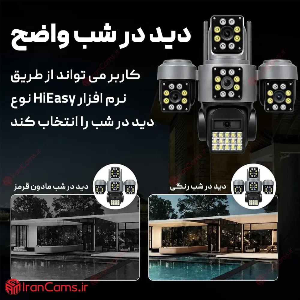 دوربین سیم کارتی 4 لنز 20 مگاپیکسل سرور داخلی HiEasy مدل R880G — تصویر ۵