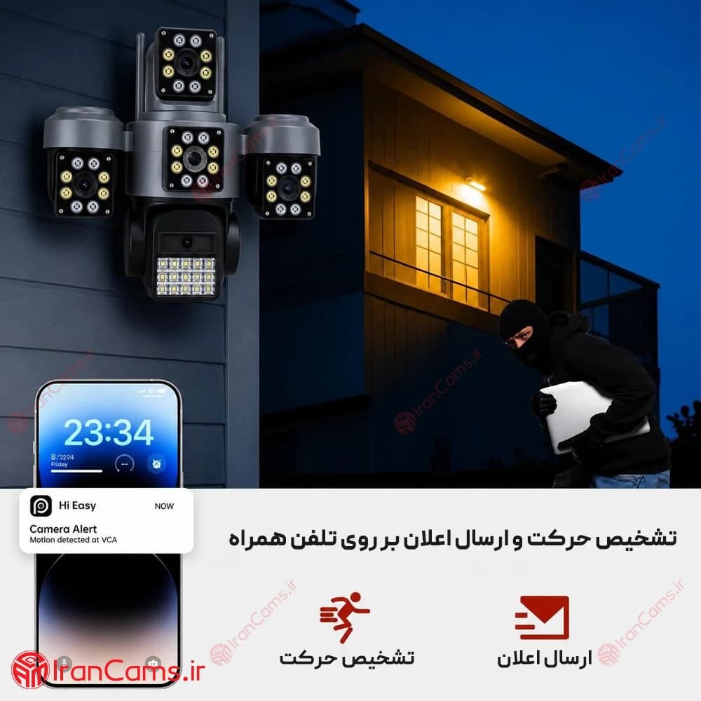 دوربین سیم کارتی 4 لنز 20 مگاپیکسل سرور داخلی HiEasy مدل R880G — تصویر ۷