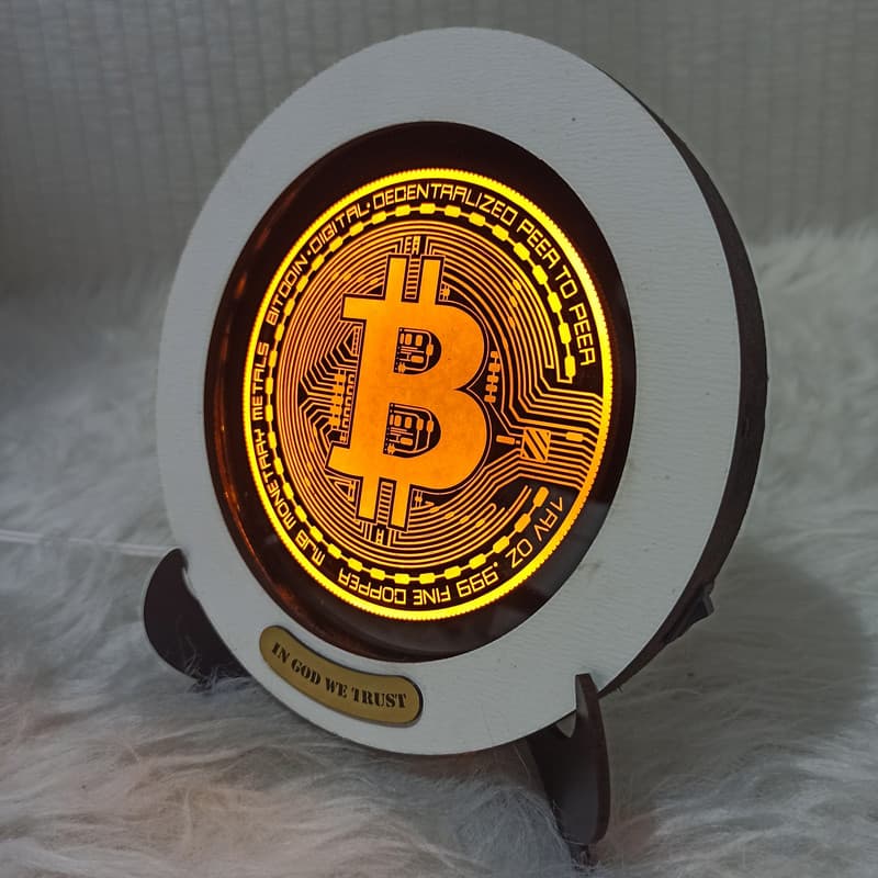 تابلو نوری گیم دکور طرح Bitcoin مدل بیت کوین — تصویر ۲