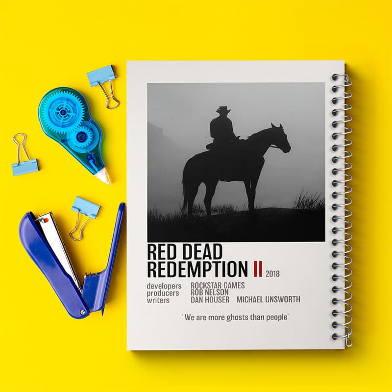 دفتر مشق 50 برگ خندالو طرح رد دد (Red Dead) کد F13456 — تصویر ۴
