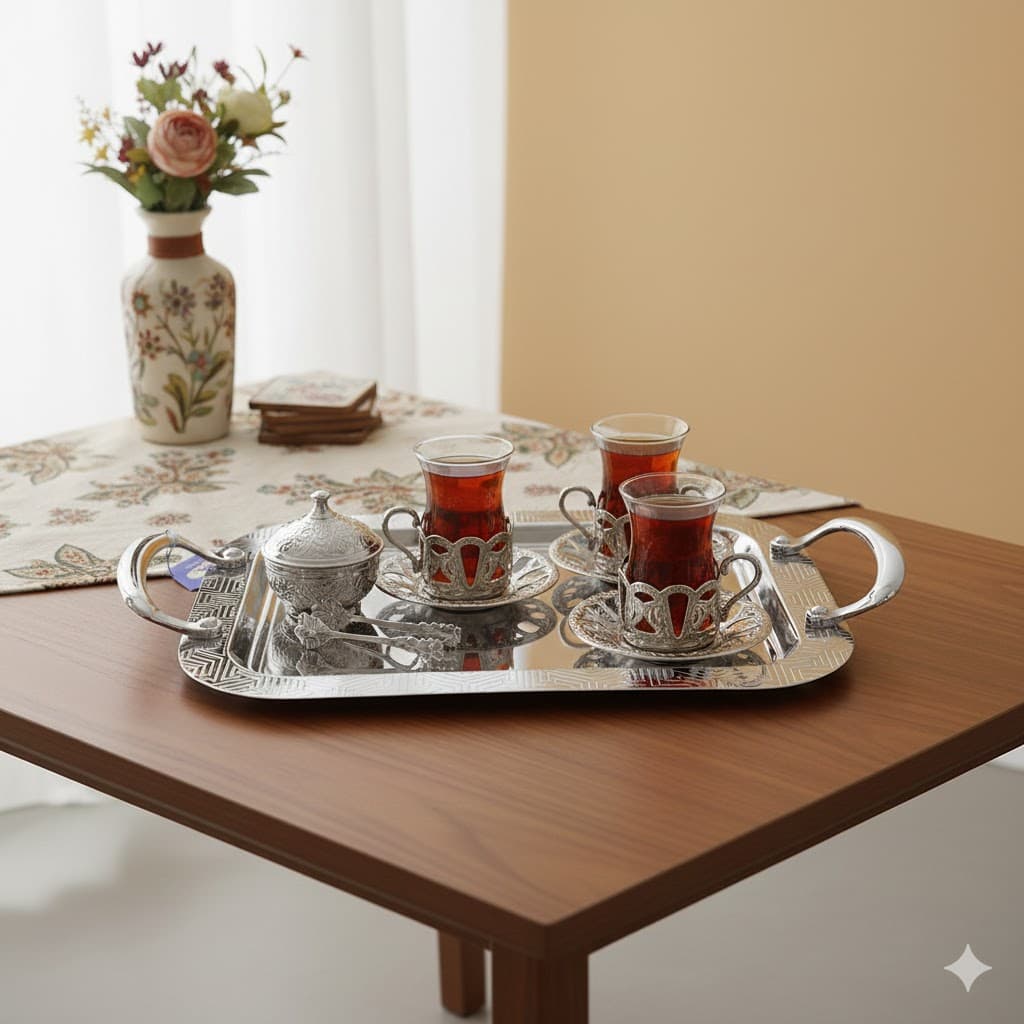 سینی کروم دو تکه یونیک کد1609 — تصویر ۵
