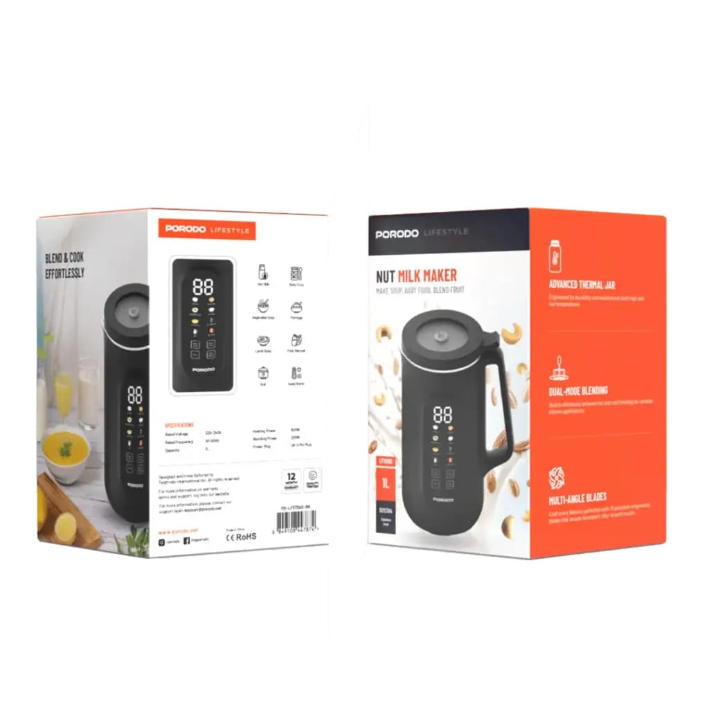 غذاساز پرودو PORODO مدل Porodo NUT MILK MAKER PD-LFST060-BK — تصویر ۲