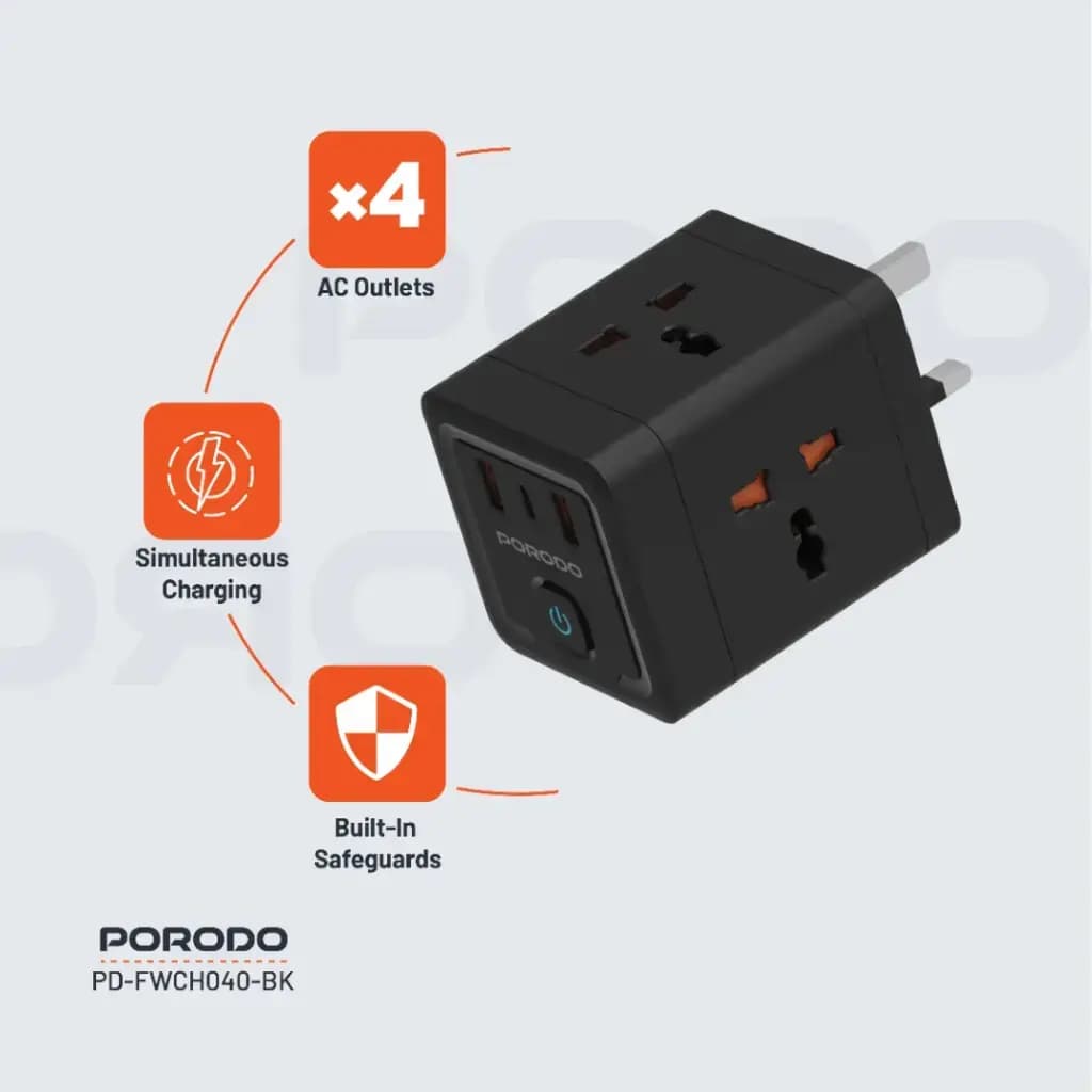 چندراهی یونیورسال پرودو مدل Porodo power block fwc040 — تصویر ۳
