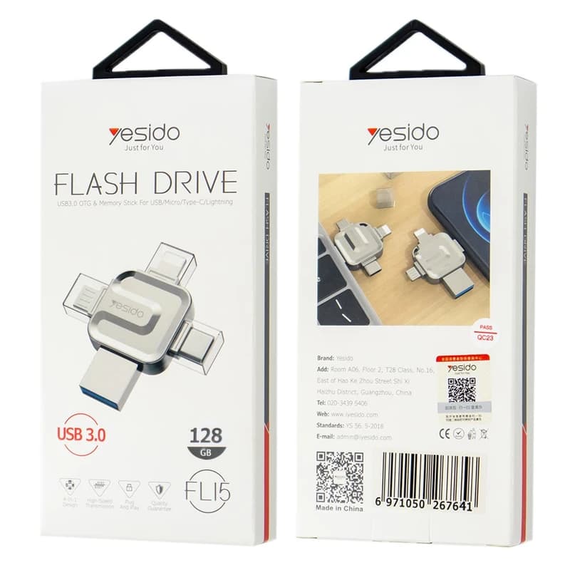 فلش مموری ظرفیت 128 گیگابایت یسیدو مدل Yesido FL15 — تصویر ۲