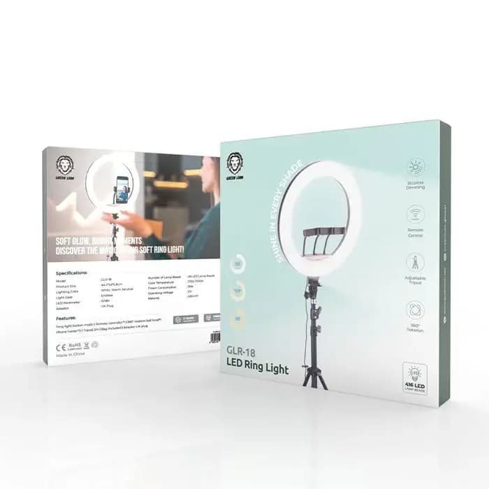 رینگ لایت حرفه ای 18 اینچ گرین لاین Green Lion GLR-18 LED ring light — تصویر ۶