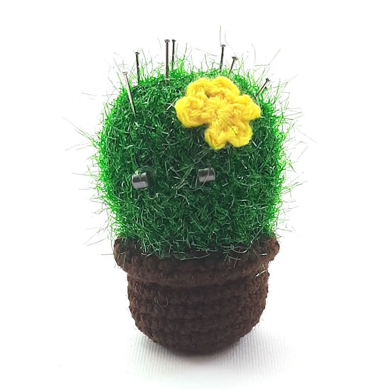 جای سوزن ته گرد رومیزی بافتنی طرح کاکتوس