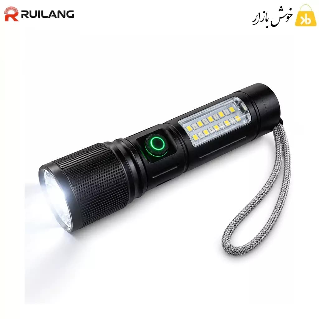 چراغ قوه شارژی زوم‌دار رویلانگ مدل RL-S003 با چراغ جانبی LED — تصویر ۴