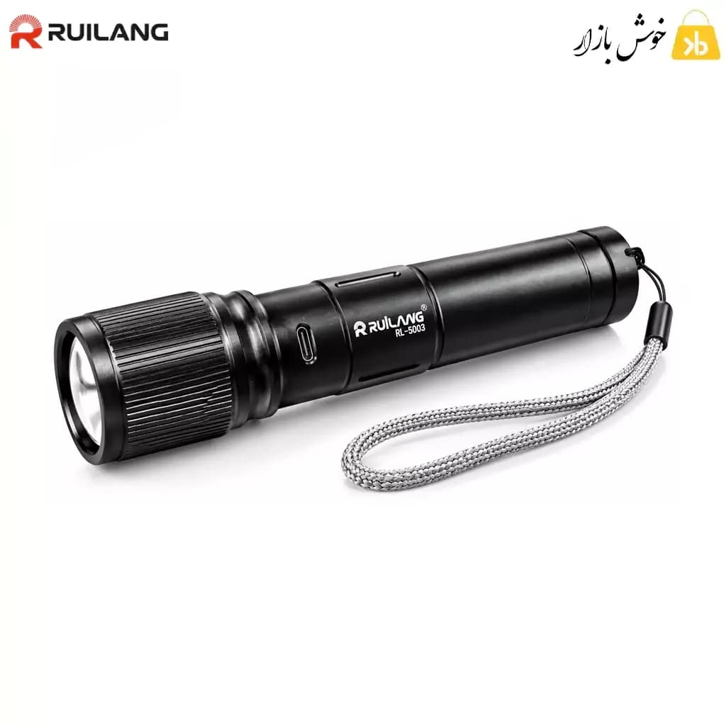 چراغ قوه شارژی زوم‌دار رویلانگ مدل RL-S003 با چراغ جانبی LED — تصویر ۳