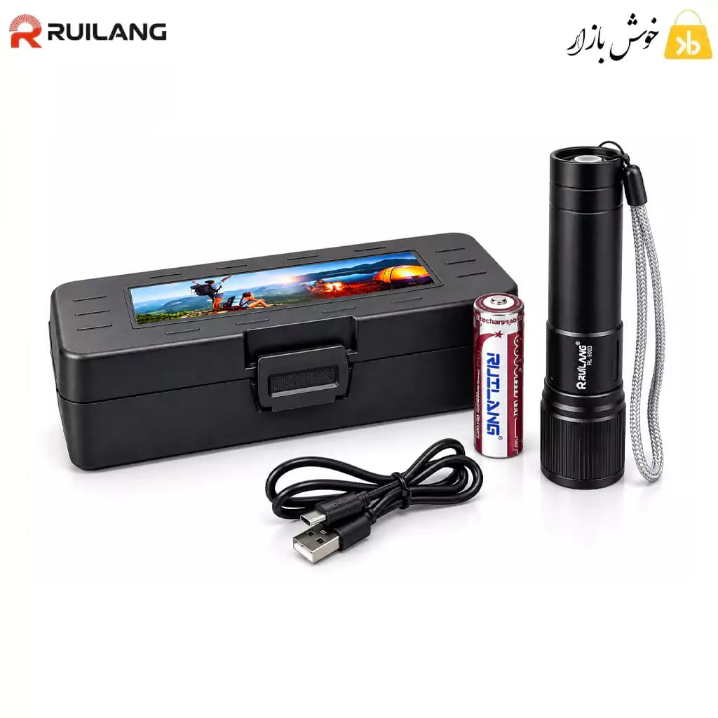 چراغ قوه شارژی زوم‌دار رویلانگ مدل RL-S003 با چراغ جانبی LED — تصویر ۷