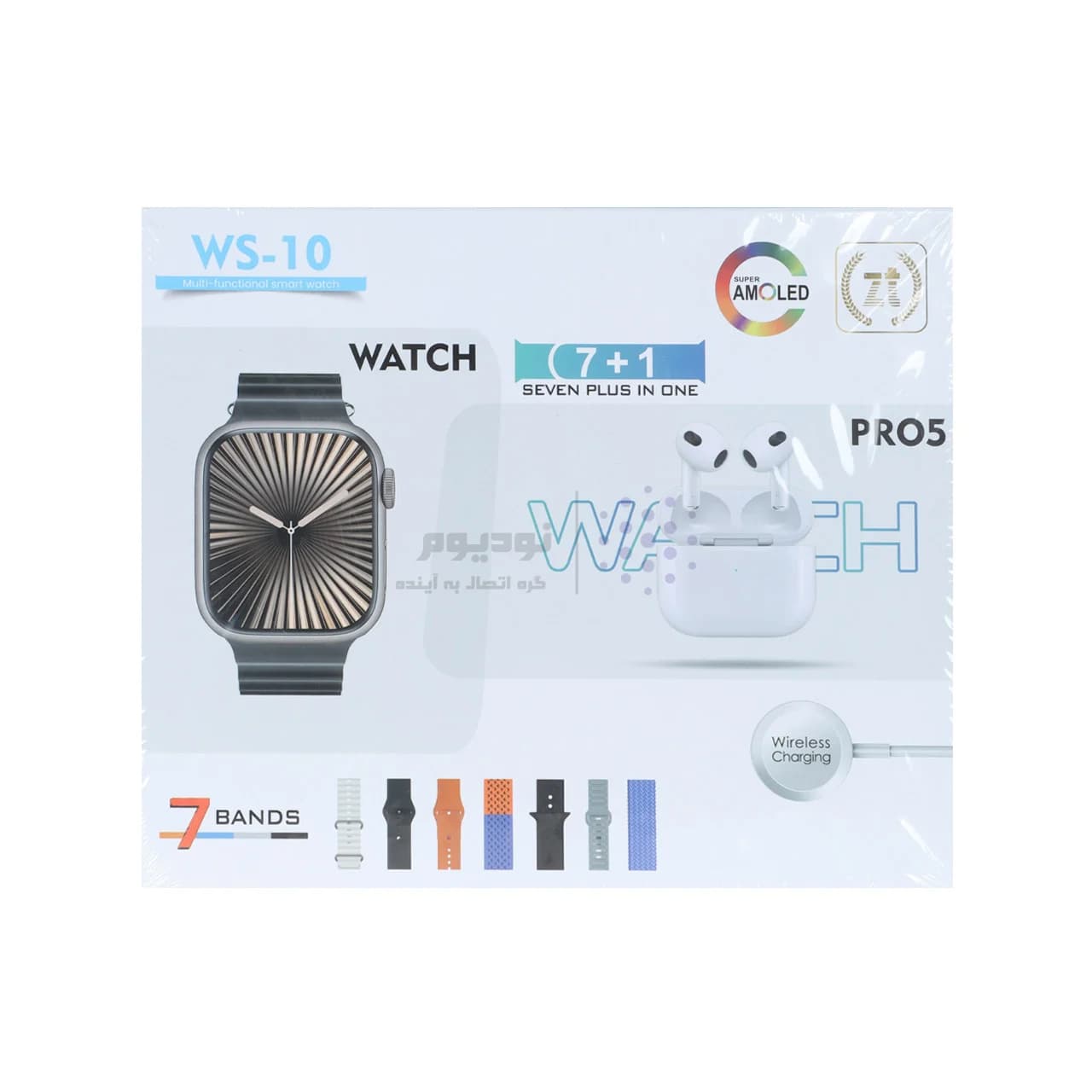 پک ساعت هوشمند و ایرفون بی سیم مدل WS-10 – مشکی — تصویر ۵