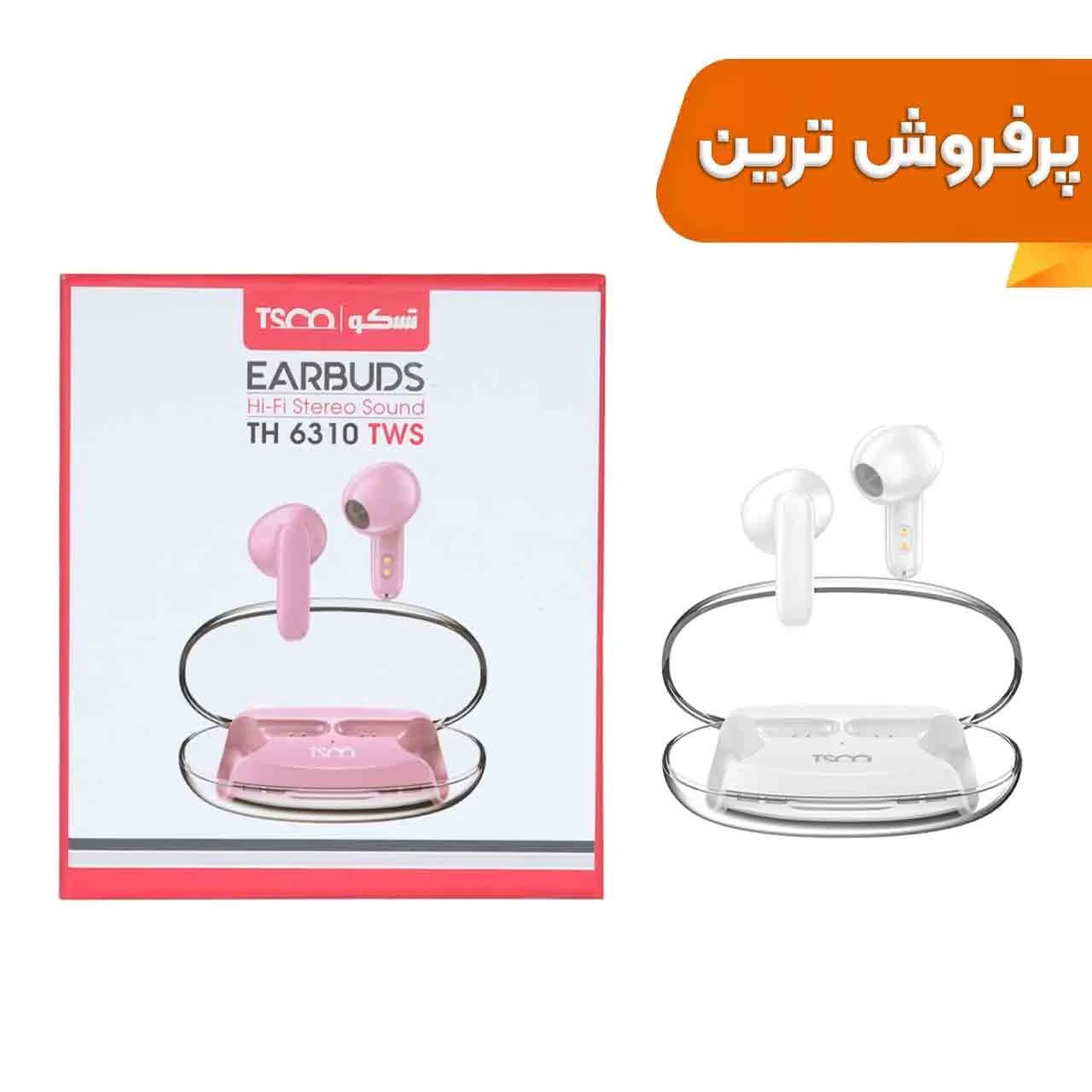 ایرفون بی سیم Tsco با قابلیت ENC مدل TH 6310 TWS – سفید