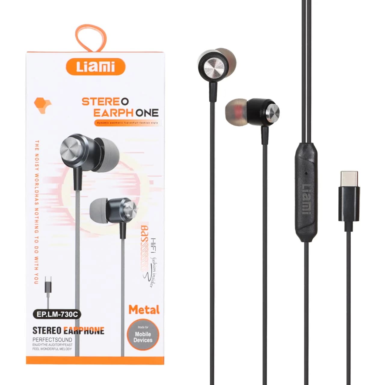 هندزفری باسیم با پورت Liami Type-C مدل EP.LM-730C – مشکی (گارانتی شش ماهه شرکتی)