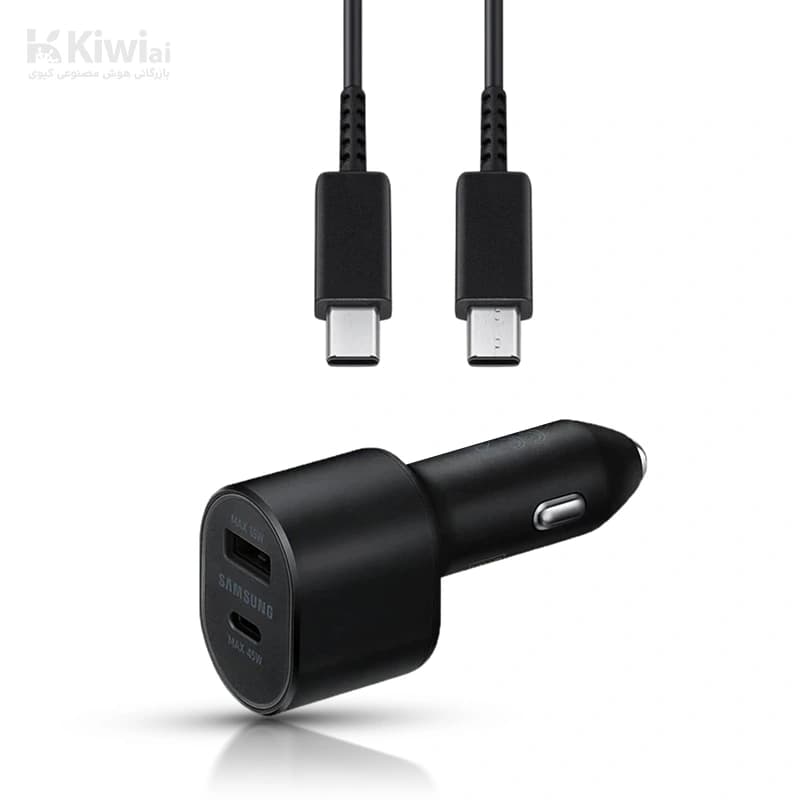شارژر فندکی سامسونگ دو خروجی 45W+15W مدل EP-L5300 BEGWW به همراه کابل USB-C (ویتنام)