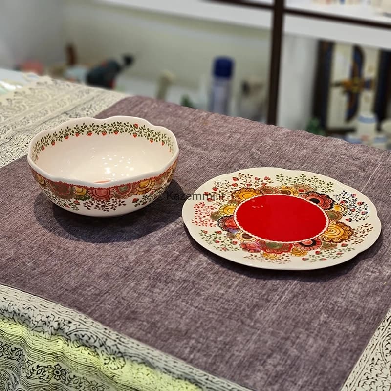 کاسه بشقاب سرامیکی نقاشی دست کوچک — تصویر ۵