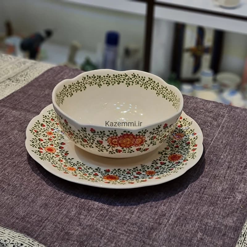 کاسه بشقاب سرامیکی نقاشی دست متوسط — تصویر ۲