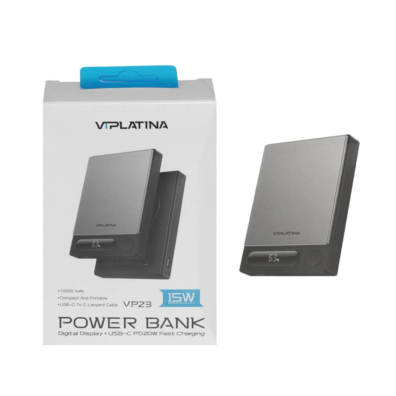 پاوربانک فست شارژ وایرلس VIPLATINA 10000mAh مدل VP23 15W – مشکی (گارانتی 18 ماه تعویض نیکان همراه) — تصویر ۵