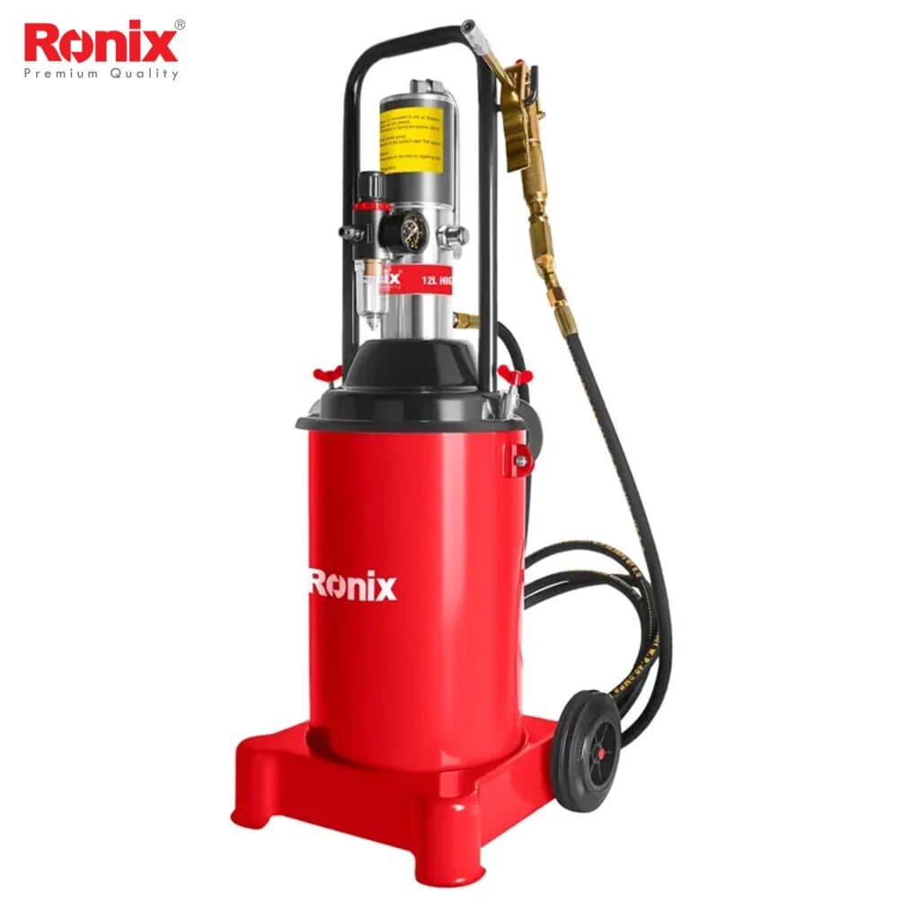 گریس‌پمپ بادی سطلی 12 لیتری رونیکس مدل RONIX RH-4307 — تصویر ۲