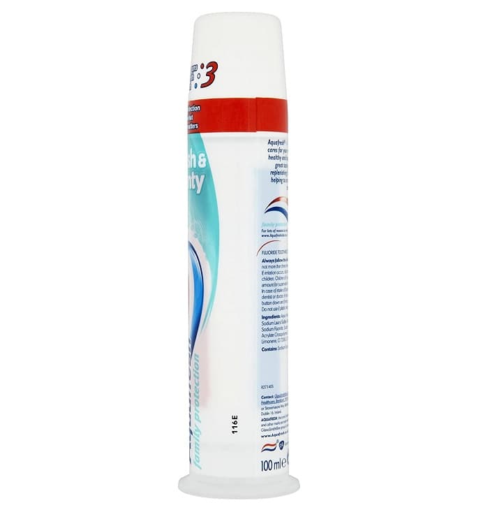 خمیر دندان پمپی آکوافرش Aquafresh مدل menthe fraiche حجم 100 میل — تصویر ۲