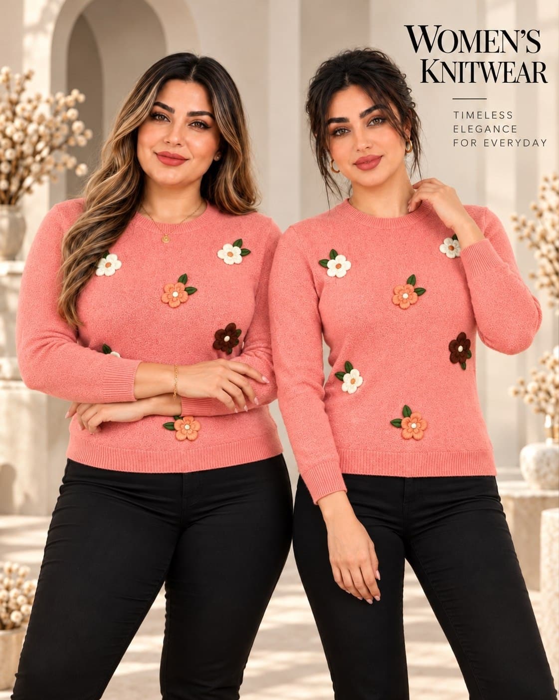 بلوز بافت زنانه گل برجسته — تصویر ۷