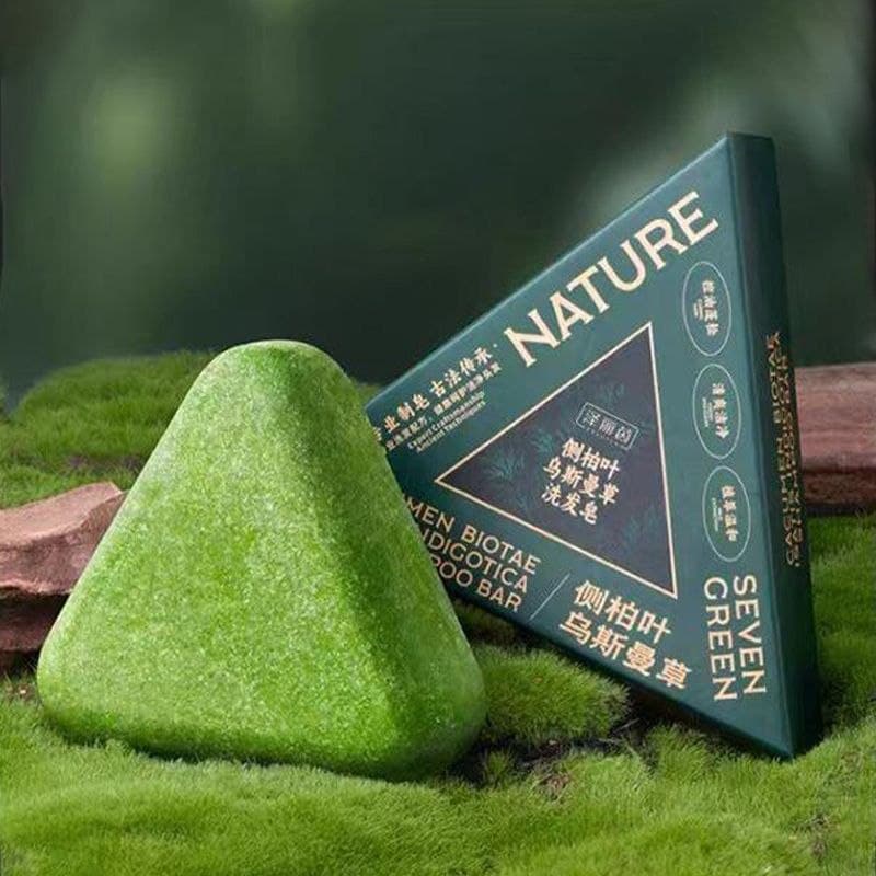 صابون گیاهی ضد ریزش مو سون گرین نچر مدل Seven Green وزن ۱۲۰ گرم