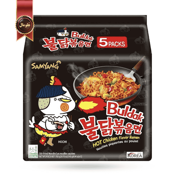 نودل سامیانگ samyang مدل بولداک buldak وزن 140 گرم پک 5 تایی (اورجینال)
