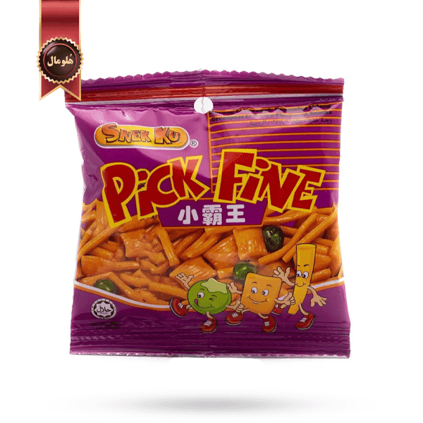 50 عدد چیپس میگو اسنک کو snek ku مدل پیک فاین pick fine وزن 10 گرم (اورجینال)