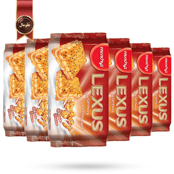 6 بسته بیسکویت لکسوس lexus مدل کرم پنیری cheese cream وزن 225 گرم (اورجینال)
