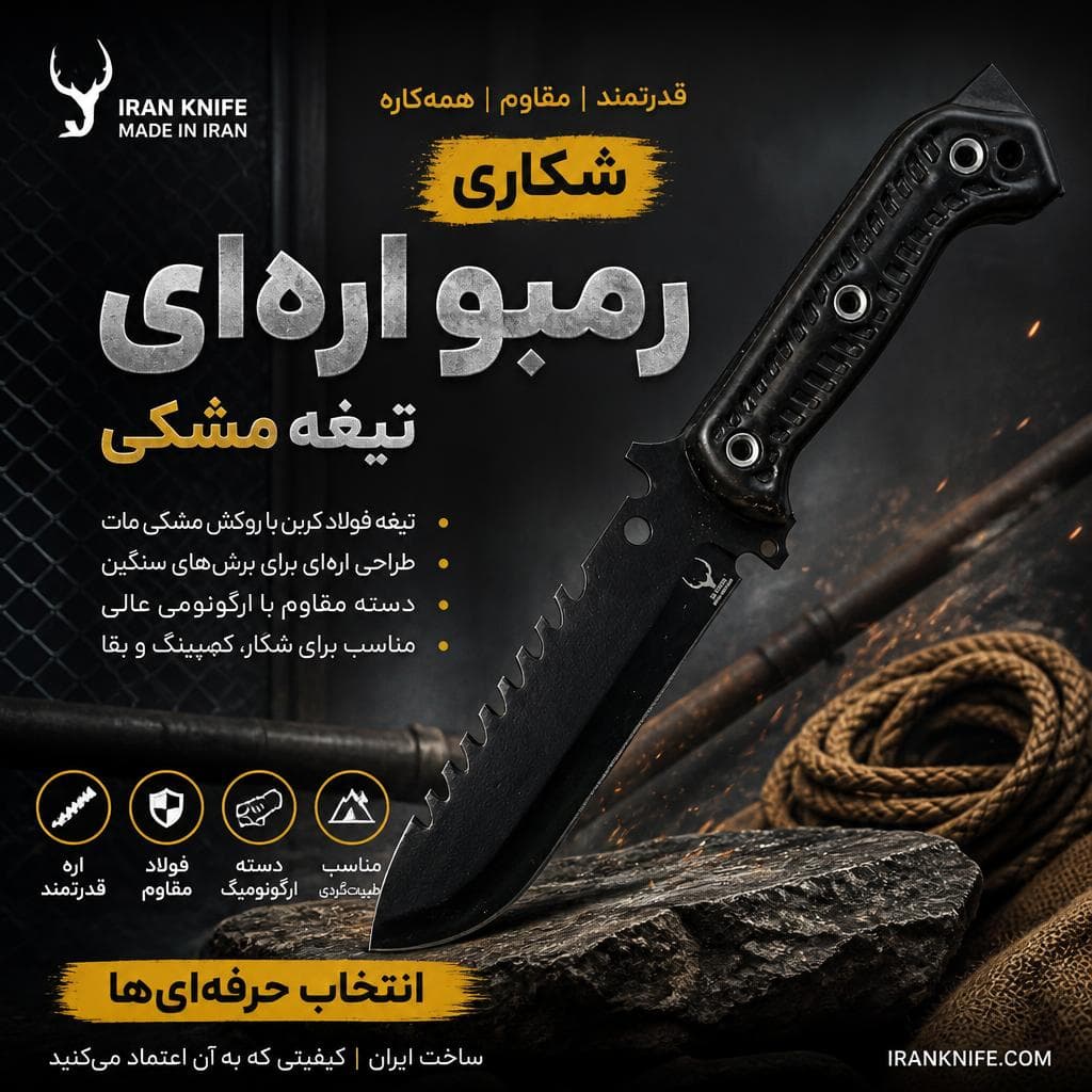 شکاری رمبو اره ای تیغه مشکی ایران نایف