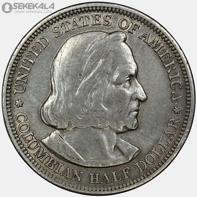 سکه هالف دلار (½ دلار) نقره آمریکا 1893 (کریستوف کلمب ـ بسیار کمیاب)