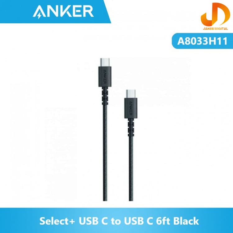 کابل شارژ سریع انکر 0.9 متر مدل Anker Powerline Select+ USB-C to USB-C Cable A8032H11(گارانتی ایستا)