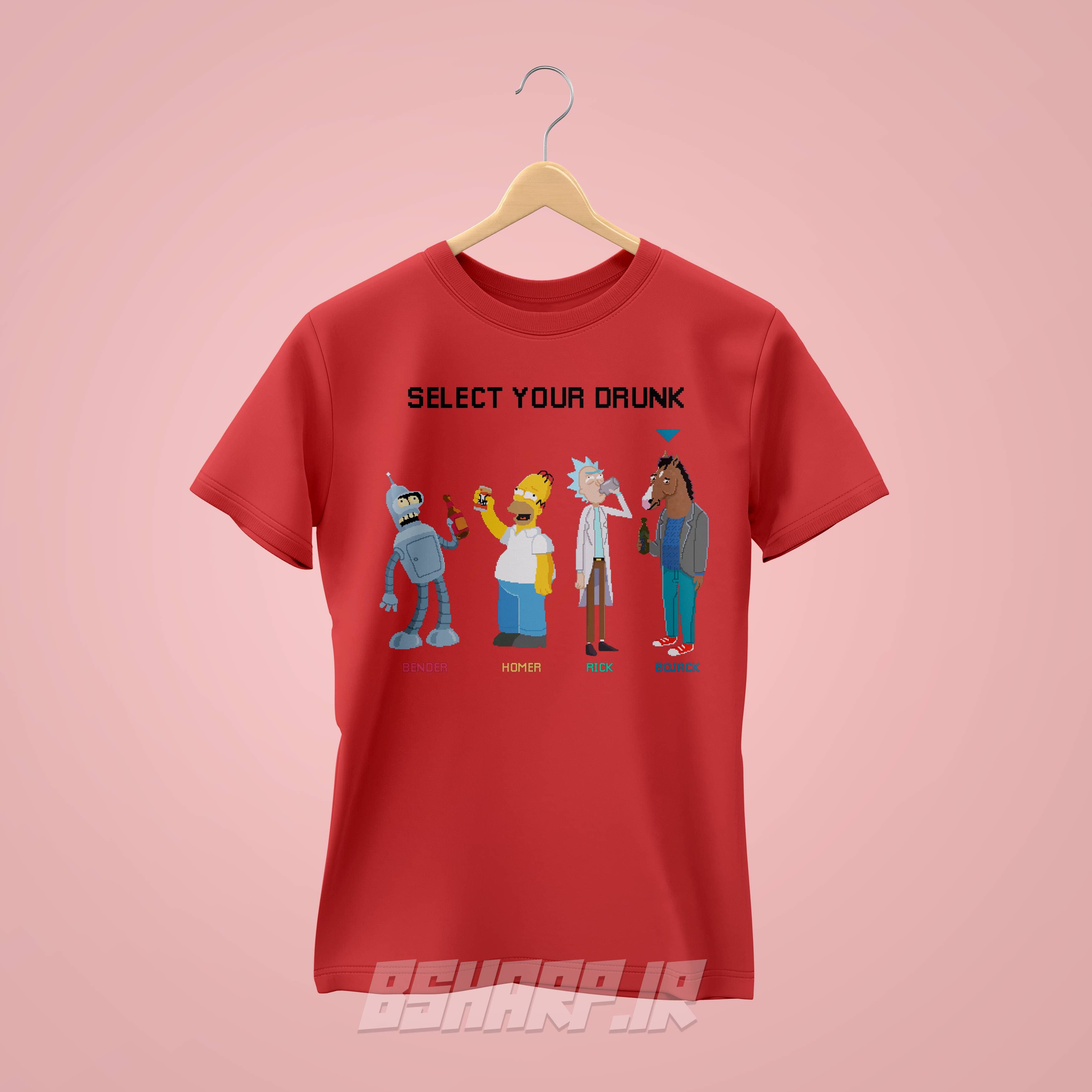 تیشرت Bojack Horseman طرح Select Your Drunk — تصویر ۳